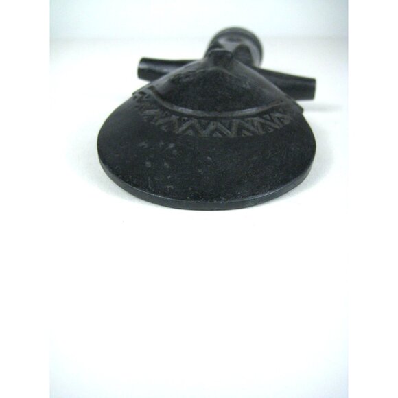 African Female Figurine Fertility Doll Sculpture Handcrafted Black Wood - Picture 8 of 8